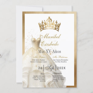 Invitación Quinceañera de vestir blanco