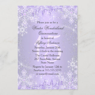 Invitación Quinceañera del País de las Maravillas de Invierno