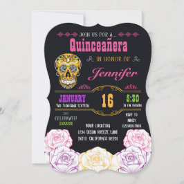Invitación Quinceañera Día de la Muerta del Azúcar