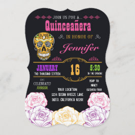Invitación Quinceañera Día de la Muerta del Azúcar