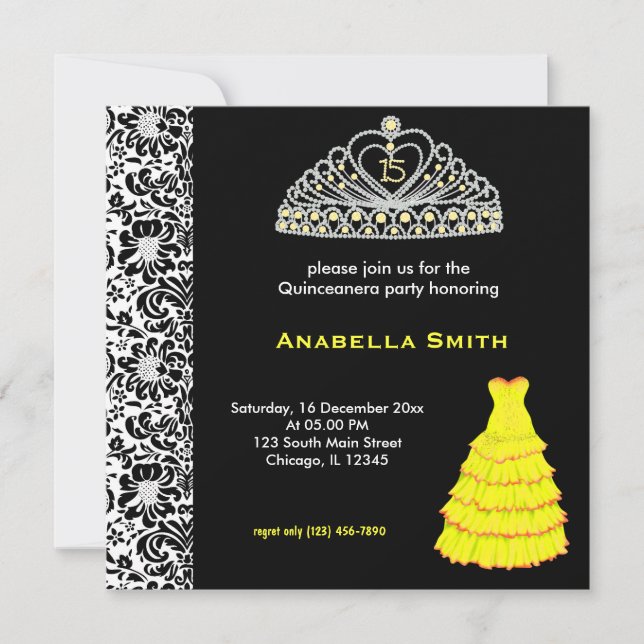 Invitación Quinceanera dulce (Anverso)
