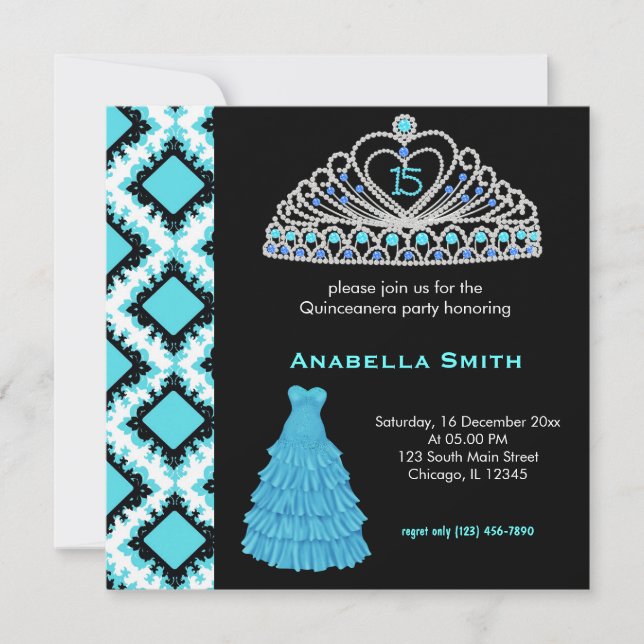 Invitación Quinceanera dulce (Anverso)
