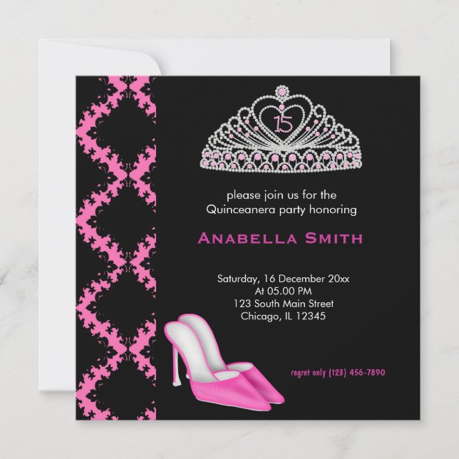 Invitación Quinceanera dulce (Anverso)