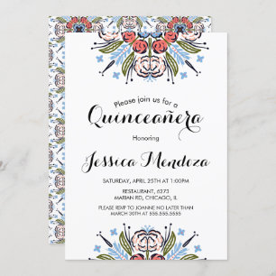 Invitación Quinceañera dulce de la mano de la pintura floral