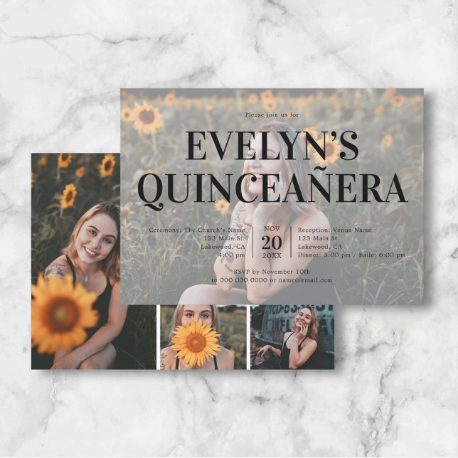 Invitación Quinceanera Elegant 5 Foto (Subido por el creador)