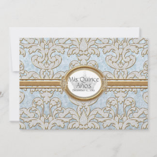 Invitación Quinceanera- Elegante barroco de hojas de flores