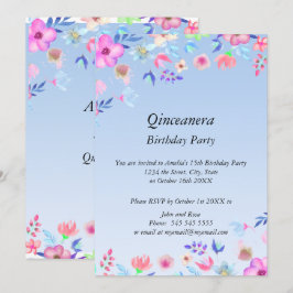 Invitación Quinceanera Elegante y Moderna fiesta de cumpleaño