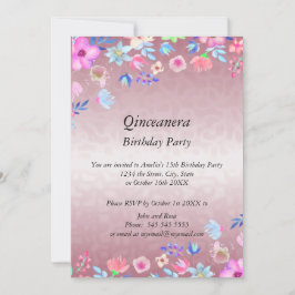 Invitación Quinceanera Elegante y Moderna fiesta de cumpleaño
