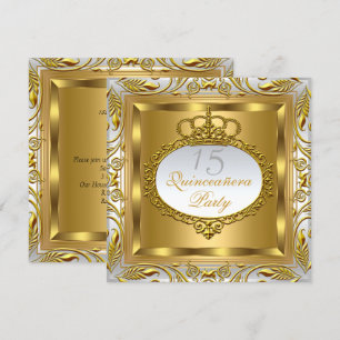 Invitación Quinceañera Elite Elegante Cumpleaños Oro Plata