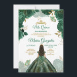 Invitación Quinceañera Emerald Green Butterfly Gold Crown<br><div class="desc">Invitación de la Corona de Oro de la Mariposa Verde Esmeralda Quinceañera Mi Quince 15 Anos,  16 Años, </div>