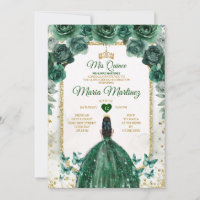 Quinceañera Emerald Green & Gold Crown Cumpleaños