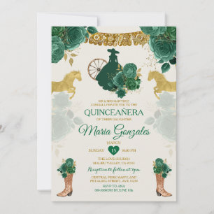 Invitación Quinceañera Emerald Green México 16ª Mariposa