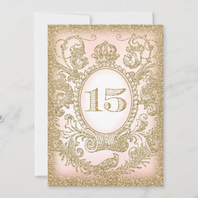 Invitación Quinceañera en el tiempo: Princesa invitada 3 (Anverso)