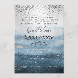 Invitación Quinceañera , escrita en las estrellas, cielo plat