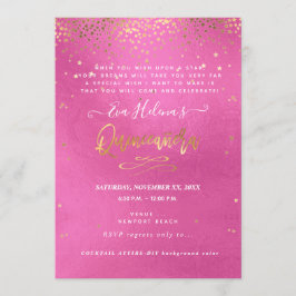 Invitación Quinceañera, escrita en las estrellas, rosa DIY