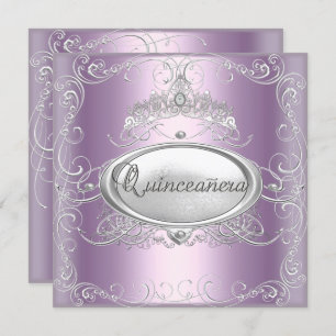 Invitación Quinceanera Estrella de Plata Rosa Lilac