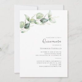 Invitación Quinceanera Eucalyptus Invit de follaje