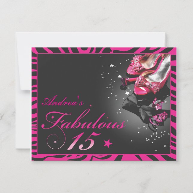 Invitación ¡Quinceañera fabuloso! (Anverso)