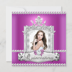 Invitación Quinceañera Fiesta de 15 Cumpleaños Tiara Rosa