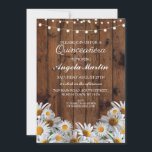 Invitación Quinceanera Fiesta de cumpleaños Daisy Wood Invite<br><div class="desc">Esta invitación a Daisy con luces de cuerda es perfecta para un aspecto rústico. Cambie el texto para que se adapte a su fiesta. Ideal para cualquier edad. Vea los elementos coincidentes en la colección de artículos rústicos Wow Meow Daisy Wood.</div>