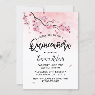 Invitaciones Flores Cerezo La de Quinceañera Invitaciones Flores Cerezo La de Quinceañera