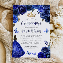 Quinceañera Floral Azul Real