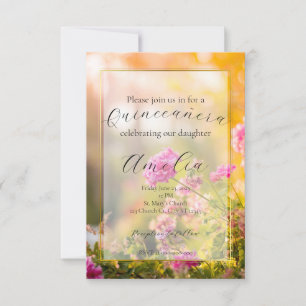 Invitación Quinceañera floral/Boda/Invitación de cumpleaños