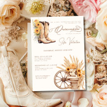 Quinceañera Floral Charro Girasol País Rústico
