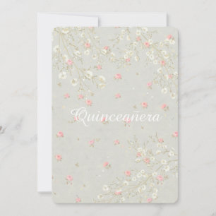 Invitación Quinceañera Floral Femenina Rosa Respiración de Be