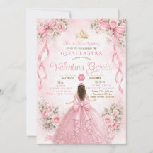 Quinceañera floral lazo rosa Dulce 16