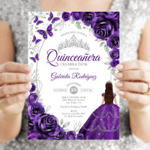 Quinceañera Floral Morado Plata