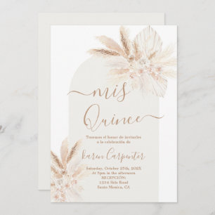 Invitación Quinceanera floral seca boho