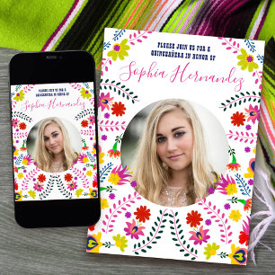 Invitación Quinceañera Foto Fiesta Mexicana Partido Blanco