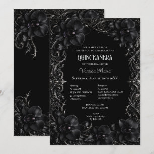 Invitación Quinceañera Gótica de Halloween de Orqu