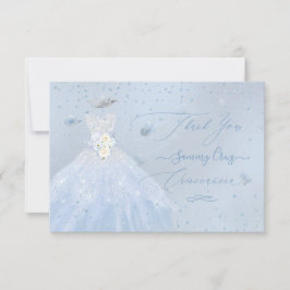 Invitación Quinceanera Gracias Purpurina Silver Baby Blue Inv