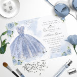 Invitación Quinceanera Guiso de Plata Azul Español<br><div class="desc">Invitación Quinceanera Guiso de Plata Azul Español</div>