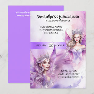 Invitación Quinceañera hada princesa chicas caprichosos