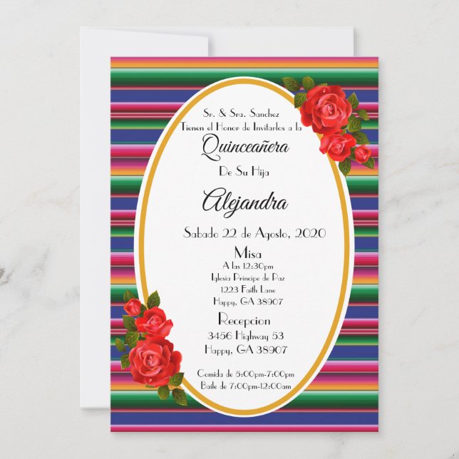 Invitación Quinceanera/Invitación (Anverso)