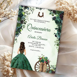 Invitación Quinceañera invitation card featuring a girl