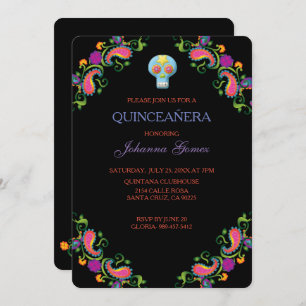 INVITACIÓN QUINCEAÑERA INVITATION DIA DE LOS MUERTOS