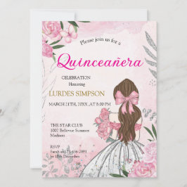 Invitación  Quinceañera invitation Pink 