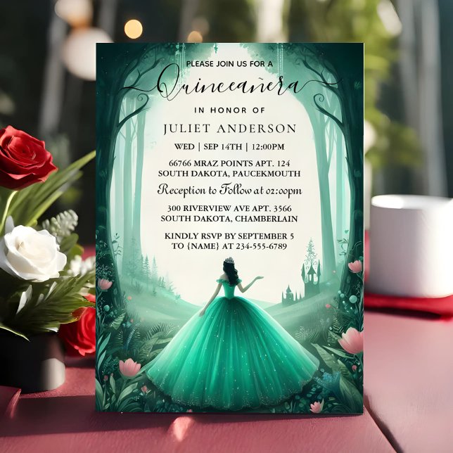 Invitación Quinceanera, la bruja de los árboles naturales enc (Subido por el creador)