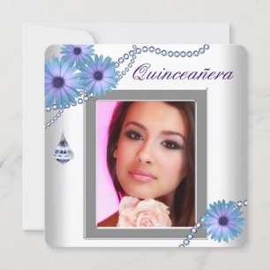 Invitación Quinceañera Lavanda Morado Daisy