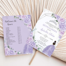 Quinceañera Lila Floral Morado 15 Años Padrinos
