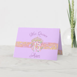 Invitación Quinceañera Lila Púrpura Elegante Española