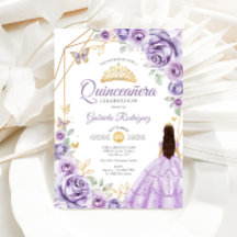 Quinceanera Lilac Vestido púrpura Floral