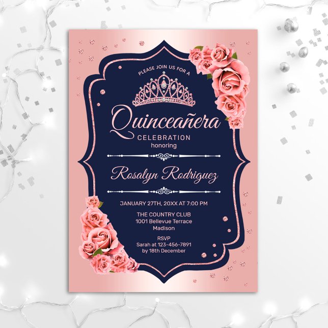 Invitación Quinceanera - Marina de Oro Rosa (Subido por el creador)