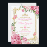 Invitación Quinceañera Mariposa de la Corona de Oro Rosa 15 A<br><div class="desc">Invitación a la mariposa mexicana de la Corona de Oro Rosa Quinceañera Mi Quince 15 Anos,  16 cumpleaños, </div>