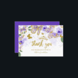 Invitación Quinceanera Mariposa Gracias Cartas<br><div class="desc">Una carta de agradecimiento a las mariposas purpurinas de oro púrpura. Ideal para una fiesta de cumpleaños 15 con temática de mariposa. PERSONALIZACIÓN: Por favor, envíeme un mensaje a través del chat si necesita alguna personalización, como un cambio de color. MODIFICAR EL ORDEN/ TIEMPO DE ENVÍO EXISTENTE, ETC, póngase en...</div>