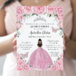 Invitación Quinceañera Mariposas Florales Rosadas Plata Tiara<br><div class="desc">Personalice esta encantadora invitación de quinceañera con su propia redacción fácil y rápidamente,  simplemente pulse el botón personalizar it para reorganizar y formatear el estilo y la ubicación del texto. ¡Artículos coincidentes disponibles en la tienda! c) El estudio Happy Cat Studio</div>